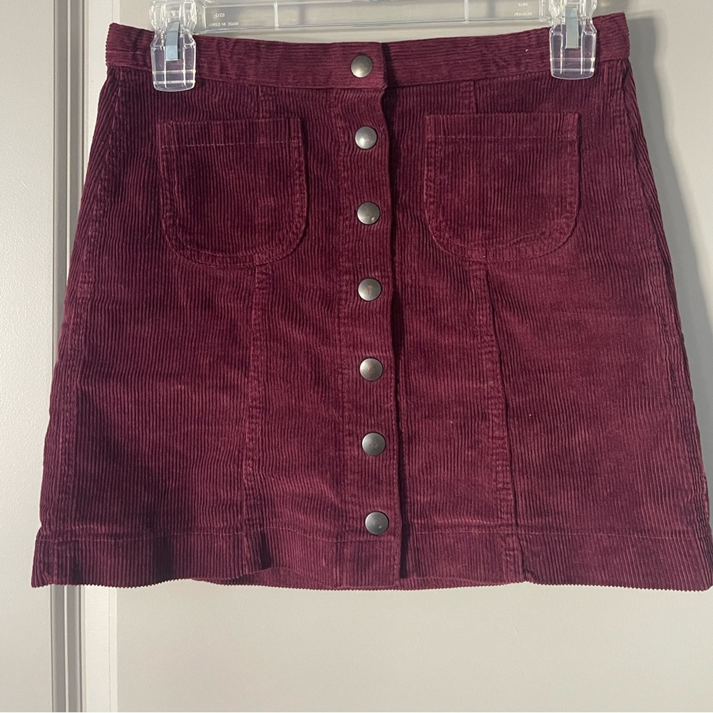 Burgundy Corduroy Skirt